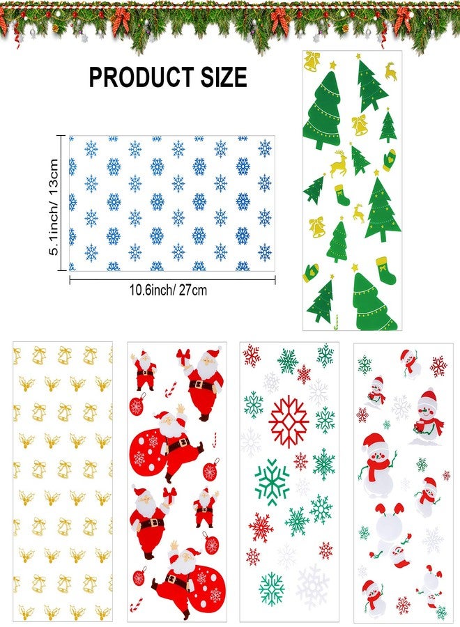 Konsait 120pcs Christmas Cellophane Bags?Xmas Clear Candy Cookie Treat Bags with Twist Ties for Bakery Biscuit Chocolate Snacks,Holiday Goody Bags, Christmas Party Favors Supplies - Image 2